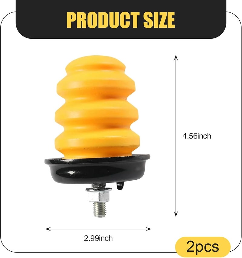Sumjig Pack-2 Car Control Arm Bumper Shock Pads, Car Rear Axle Bumper with Nut, Compatible with Chevrolet Cadillac GMC Silverado 1500 2500 3500 (Yellow) - Image 2